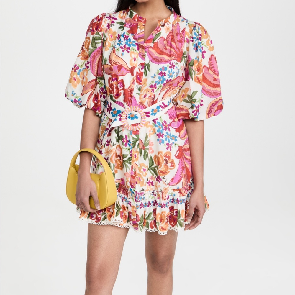 Farm Rio Spring Bananas Belt Mini Dress size L